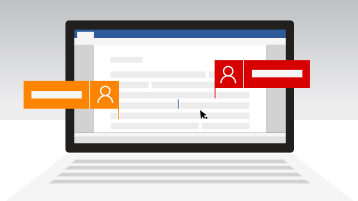 Flags indicating that two authors are working in a Word document