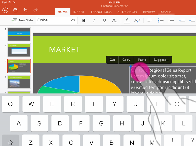 Select and edit text
