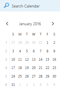 Calendar search box