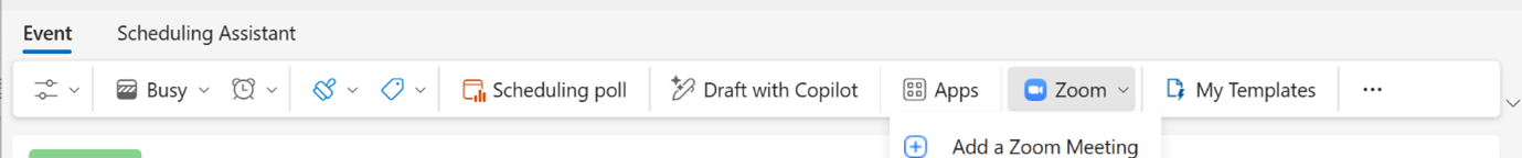 Screenshot shows meeting provider options for 3rd party online meeting providers