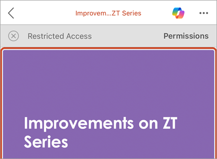 Screenshot of a business bar with a Restricted Access Message and Permissions button.