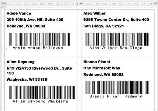 Shot of some labels with address and barcodes