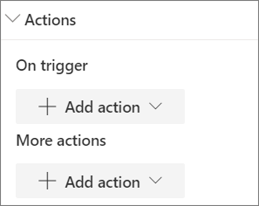 Actions menu