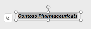 Textbox containing the text 'Contoso Pharmaceuticals'