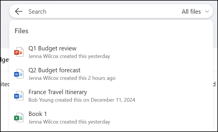 Search in OneDrive for Business