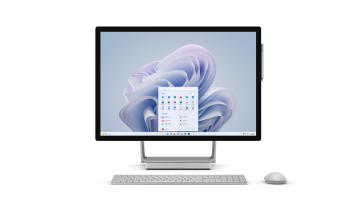 Surface Studio 2 + front view with keyboard and mouse