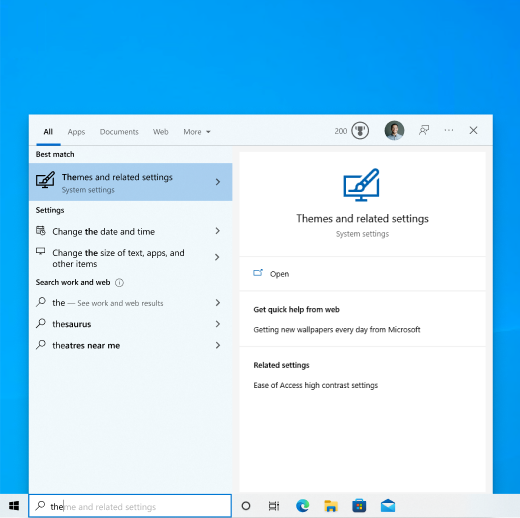 Windows 10 search home
