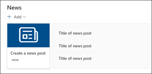 Preview of the News web part.