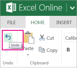 The button to undo an action