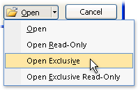 Opening a file in Exclusive mode