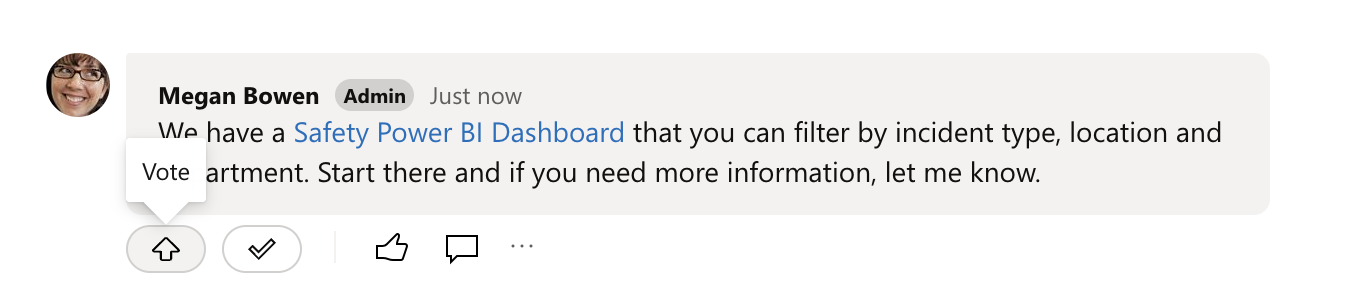 Example of how to upvote an answer to a question