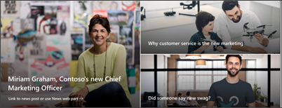 Image of the hero web part on the department site template